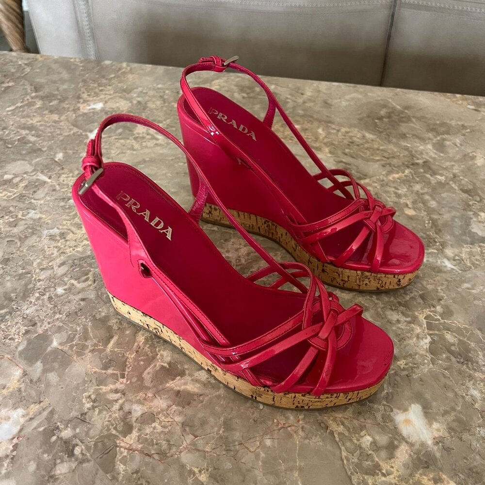 Pink Prada Wedges Size 37